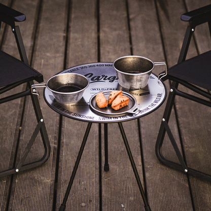 Lightweight folding camping table with a spacious aluminum tabletop