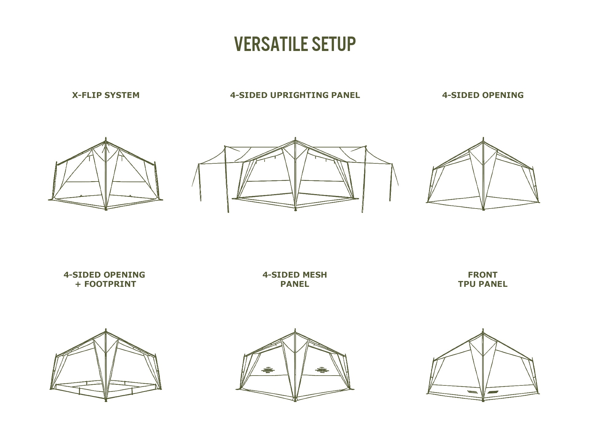 SQUARE-X Camping Tent | Fast Setup Square Basecamp Shelter System